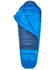 Rab Ascent Down Sleeping Bag (-24°C) - Regular - Right Zip (Tempest Blue/Maya Blue) angle