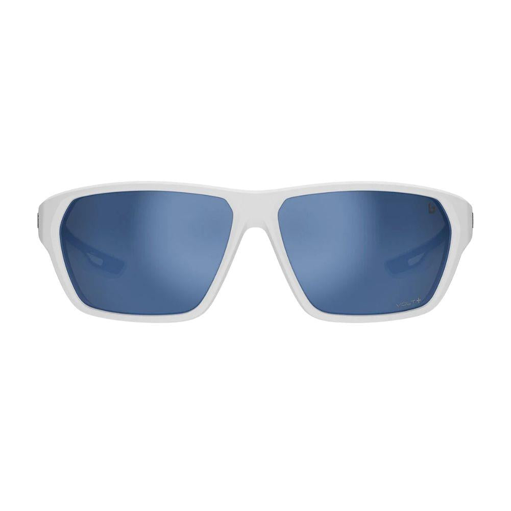 Bollé Airfin Sunglasses - Small/Medium (White Matte Grey/Volt+ Offshore Polarised) Front