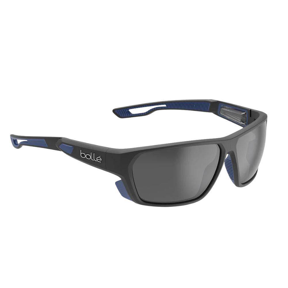 Bollé Airfin Sunglasses - Small/Medium (Black Matte Blue/TNS Polarised) Side