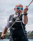 Bollé Airdrift Sunglasses - Medium (White Matte Navy/Volt+Offshore Polarised) On person