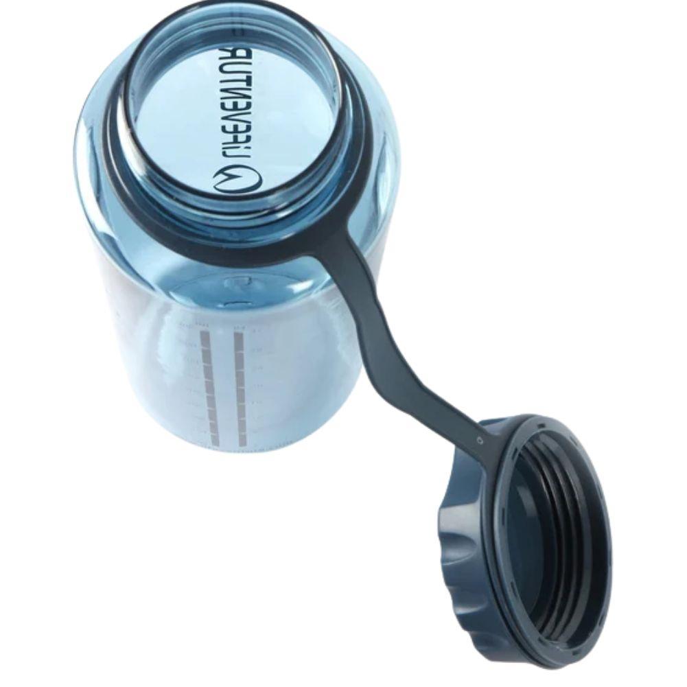 Lifeventure Tritan Flask 1 Litre Water Bottle (Navy) open
