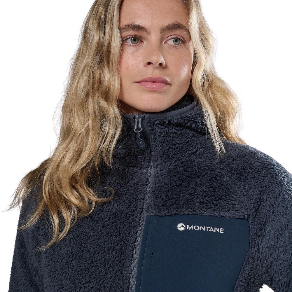 Montane Women's Caldus XT 2.0 Hooded Fleece Jacket (Dark Sky) zip
