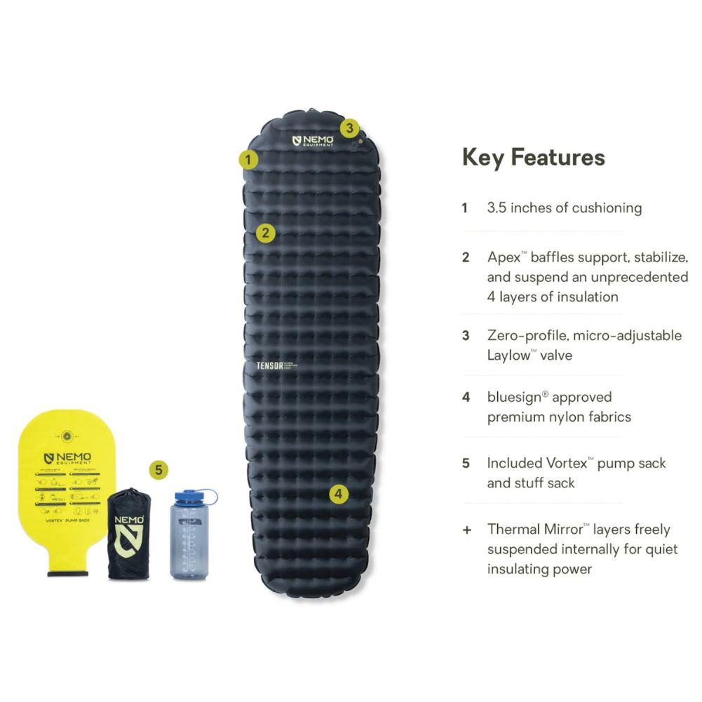 Nemo Equipment Tensor Extreme Conditions Ultralight Insulated Sleeping Pad (Regular Mummy) Key Features
