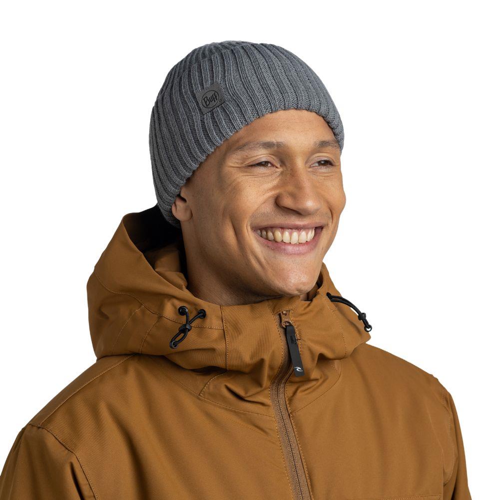 Buff Knitted Beanie (Rutger Iron Grey) Full