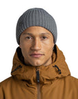 Buff Knitted Beanie (Rutger Iron Grey) Front Side