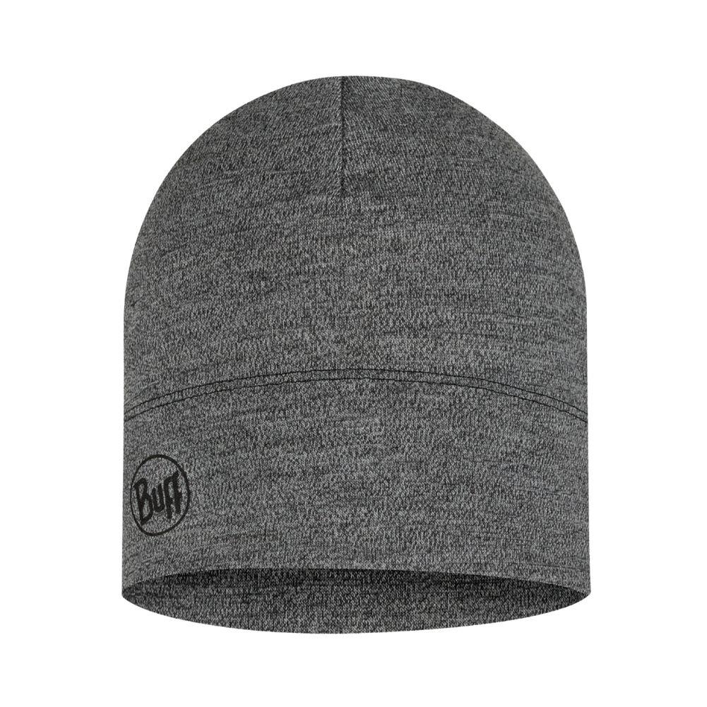 Buff Merino Midweight Beanie (Melange Light Grey) Front