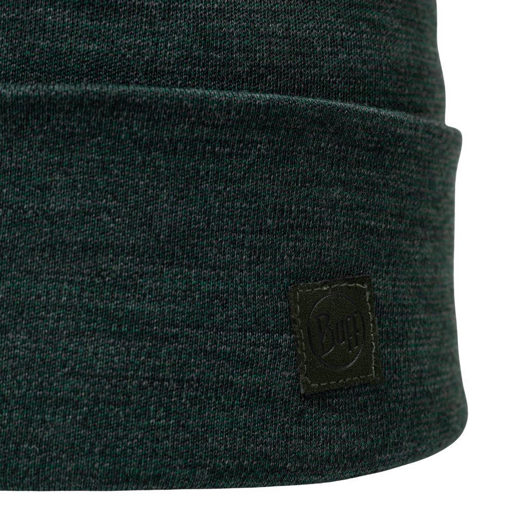 Buff Merino Heavyweight Beanie (Solid Forest) Close