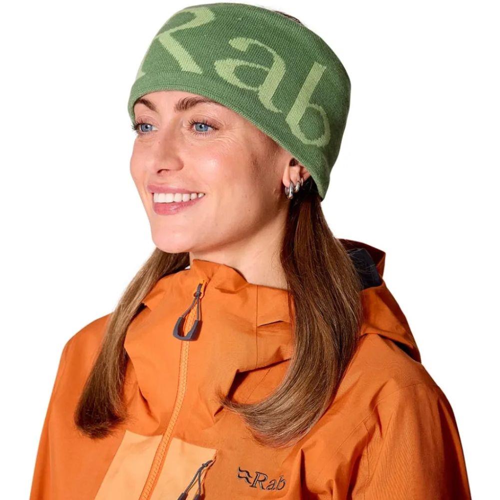 Rab Knitted Logo Headband (Dark Fig Green/Fig Green) head