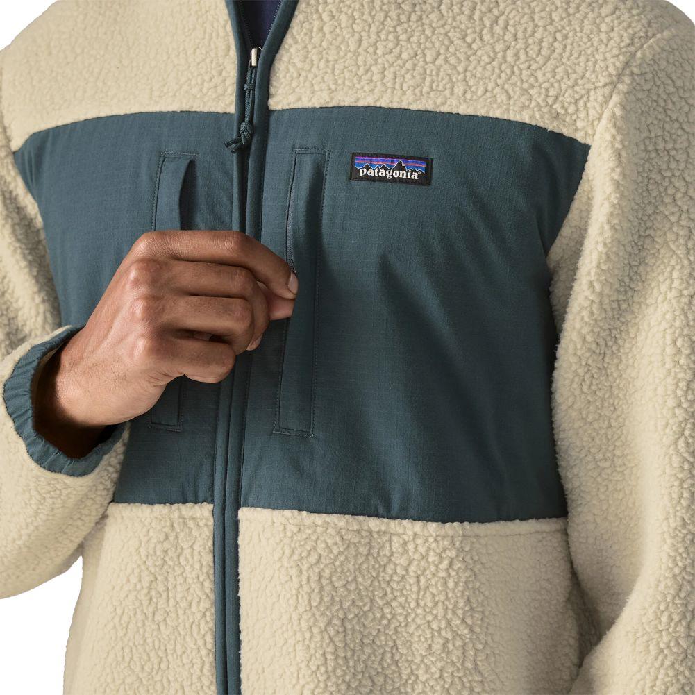 Patagonia Men's Retro Pile Fleece Patch Jacket (Pelican) zip