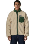Patagonia Men's Classic Retro-X Fleece Jacket (Dark Natural w/Treeline Green) front