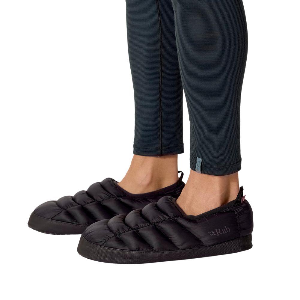 Rab Cirrus Hut Slippers (Black) - 2026 Side on Person