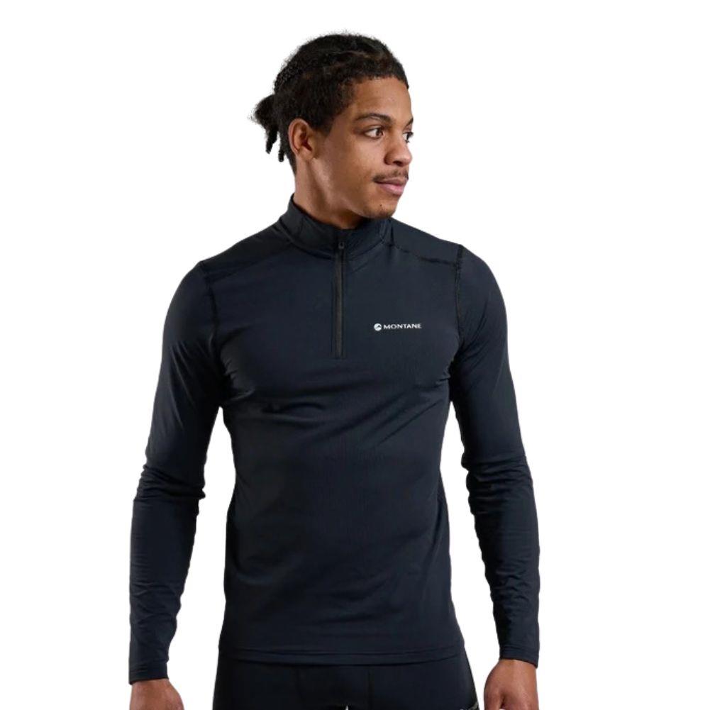 Montane Men's Dart XT Thermal Zip Neck Long Sleeved Top (Black) Main
