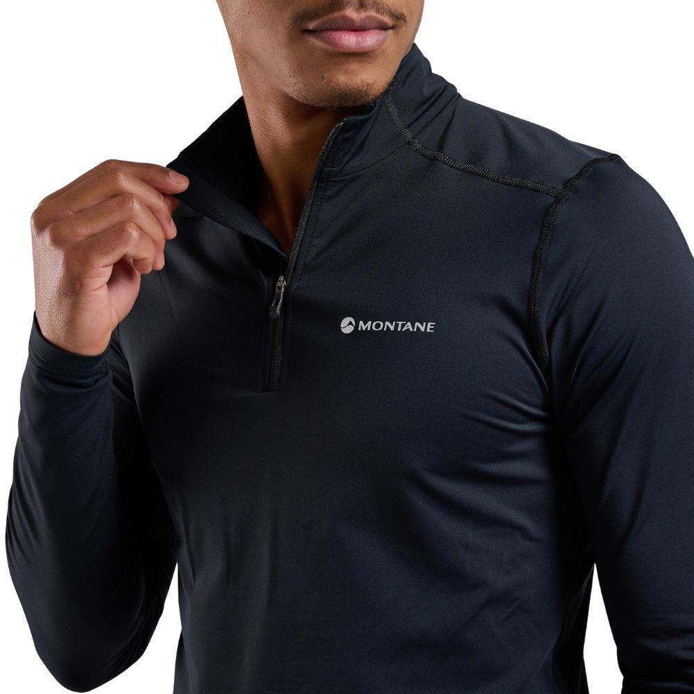 Montane Men's Dart XT Thermal Zip Neck Long Sleeved Top (Black) Top
