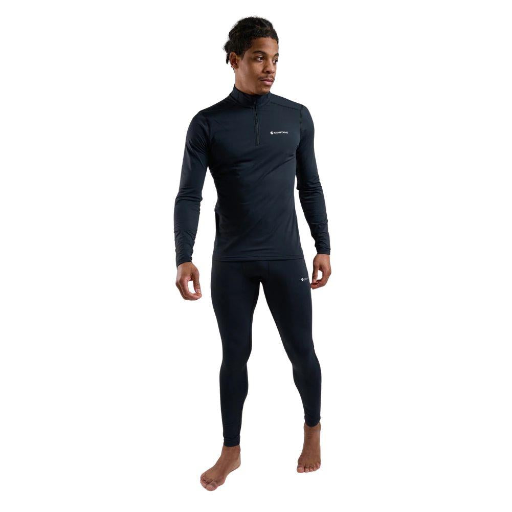 Montane Men's Dart XT Thermal Zip Neck Long Sleeved Top (Black) Full