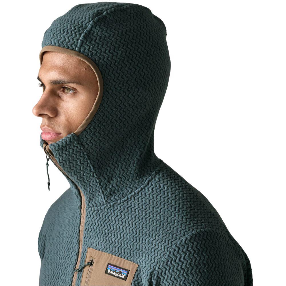 Patagonia Men's R1 Air Fleece Full-Zip Hoody (Summit Blue) hood up