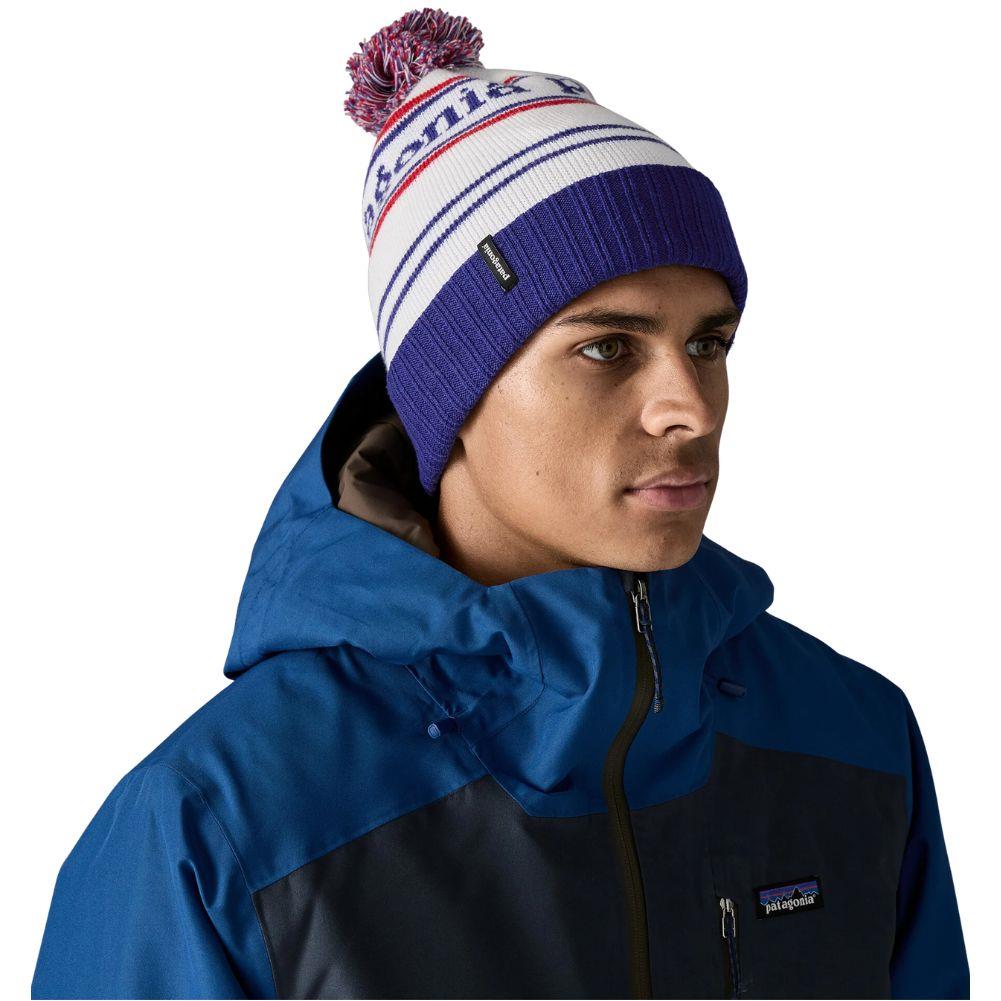 Patagonia Powder Town Beanie (Hut Tripper Logo: Mako Blue) angle