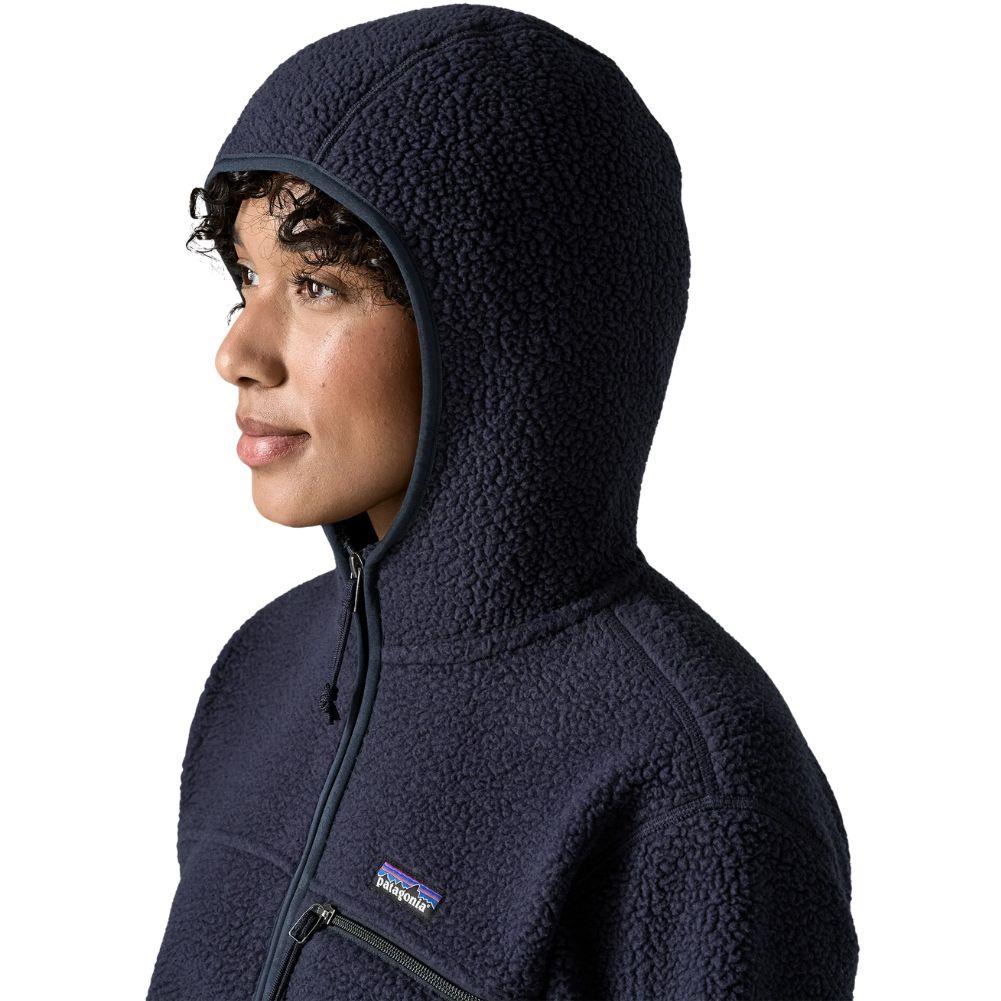 Patagonia Women's Retro Pile Fleece Hoody (Sunken Blue) hood
