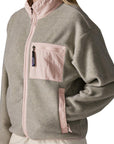 Patagonia Women's Synchilla Fleece Jacket (Oatmeal Heather w/Pink Frost) pocket