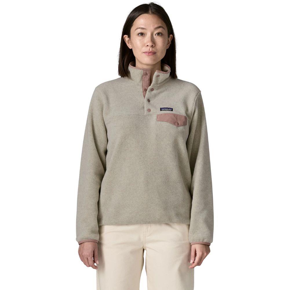 Patagonia Women's Lightweight Synchilla Snap-T Fleece Pullover (Oatmeal Heather w/Moonrise Taupe) front