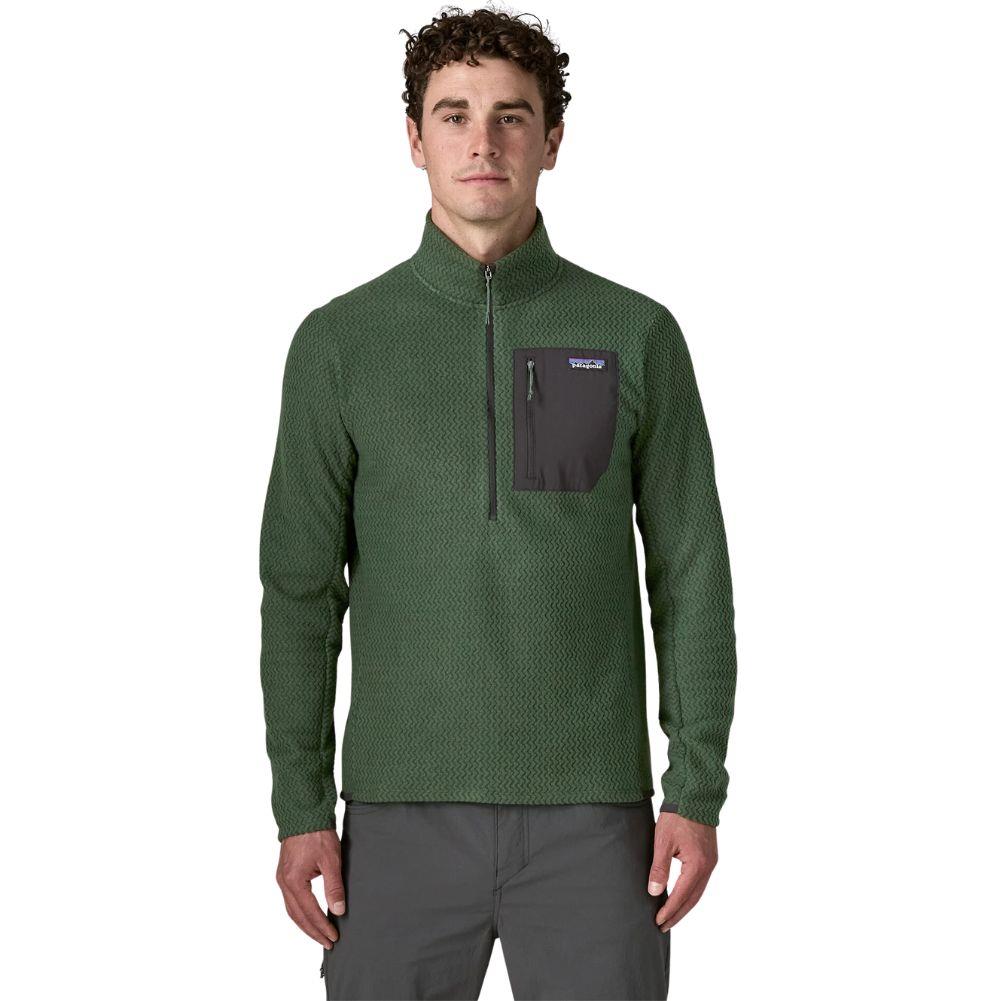 Patagonia Men's R1 Air Fleece Zip-Neck (Treeline Green) front