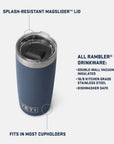 Yeti Rambler 10 oz (295 ml) Tumbler With MagSlider Lid (Riverhead Green) Features