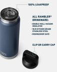 Yeti Rambler 36 oz (1L) Bottle With Chug Cap (Riverhead Red)