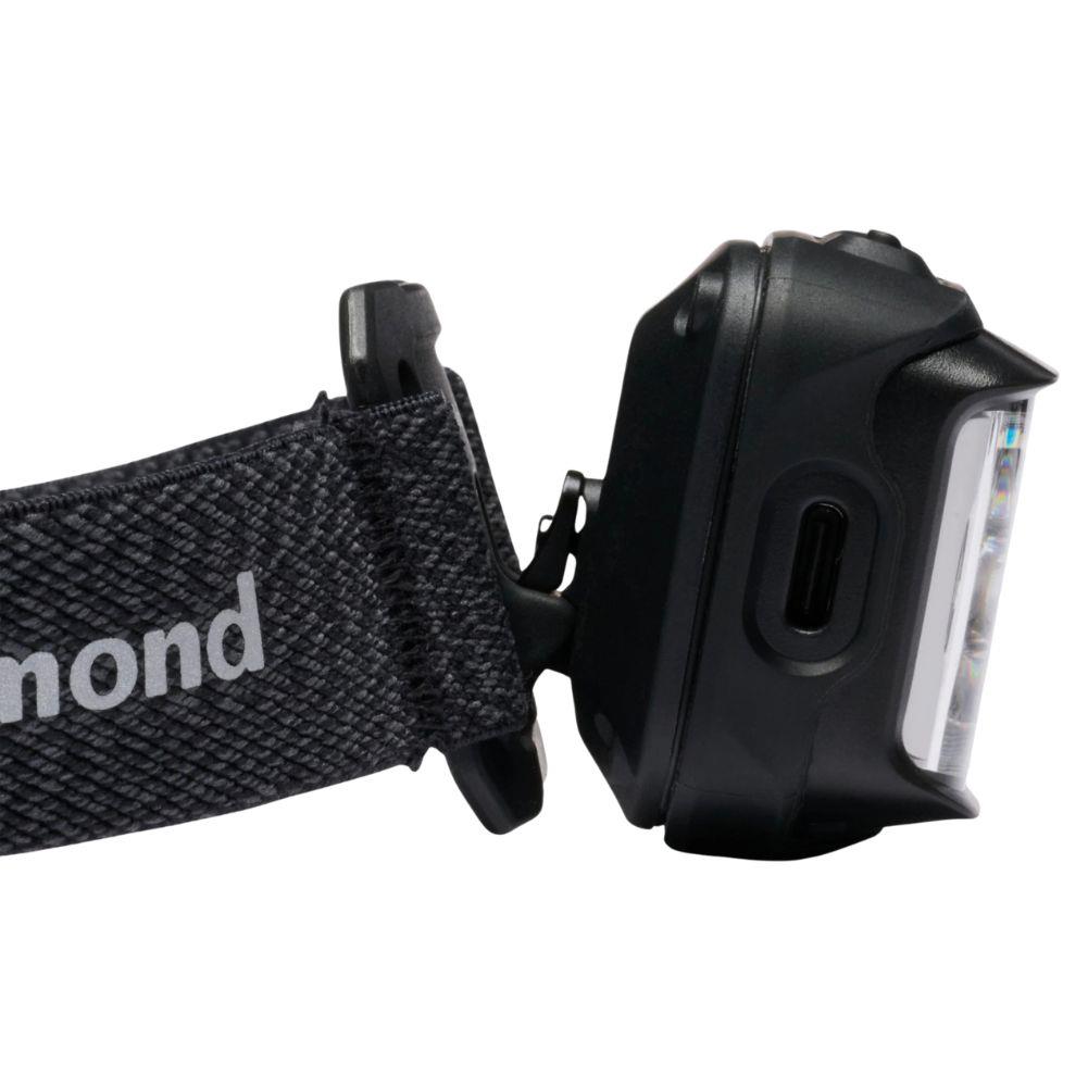 Black Diamond Storm 550 Lumen Rechargeable Headlamp (Black) Side Down