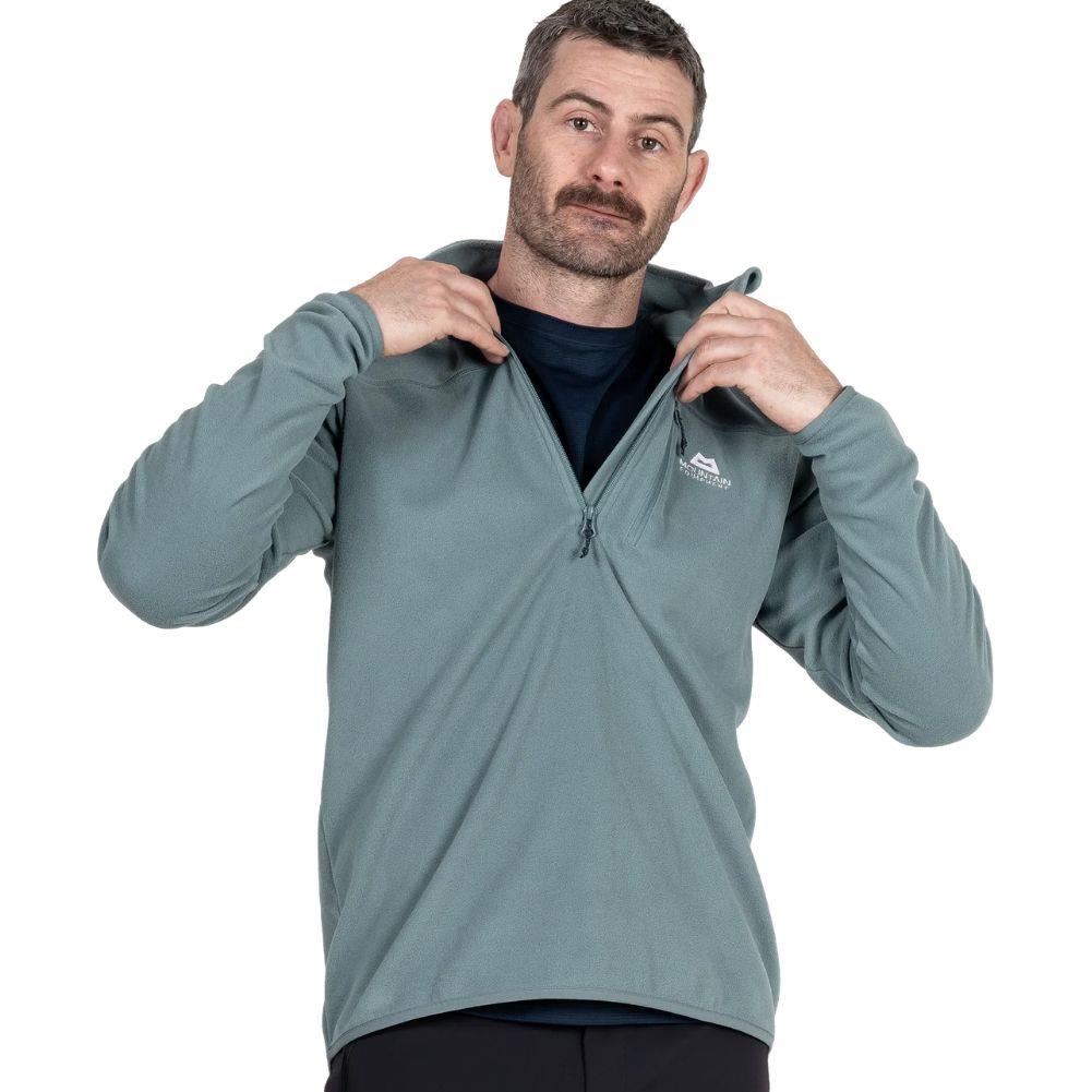 Mountain Equipment Men's Micro Zip T Fleece (Goblin Blue) rolled