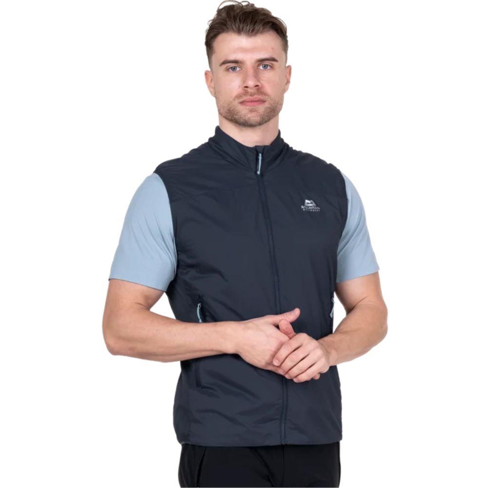 Mountain Equipment Men's Aerotherm Vest (Blue Nights) pose