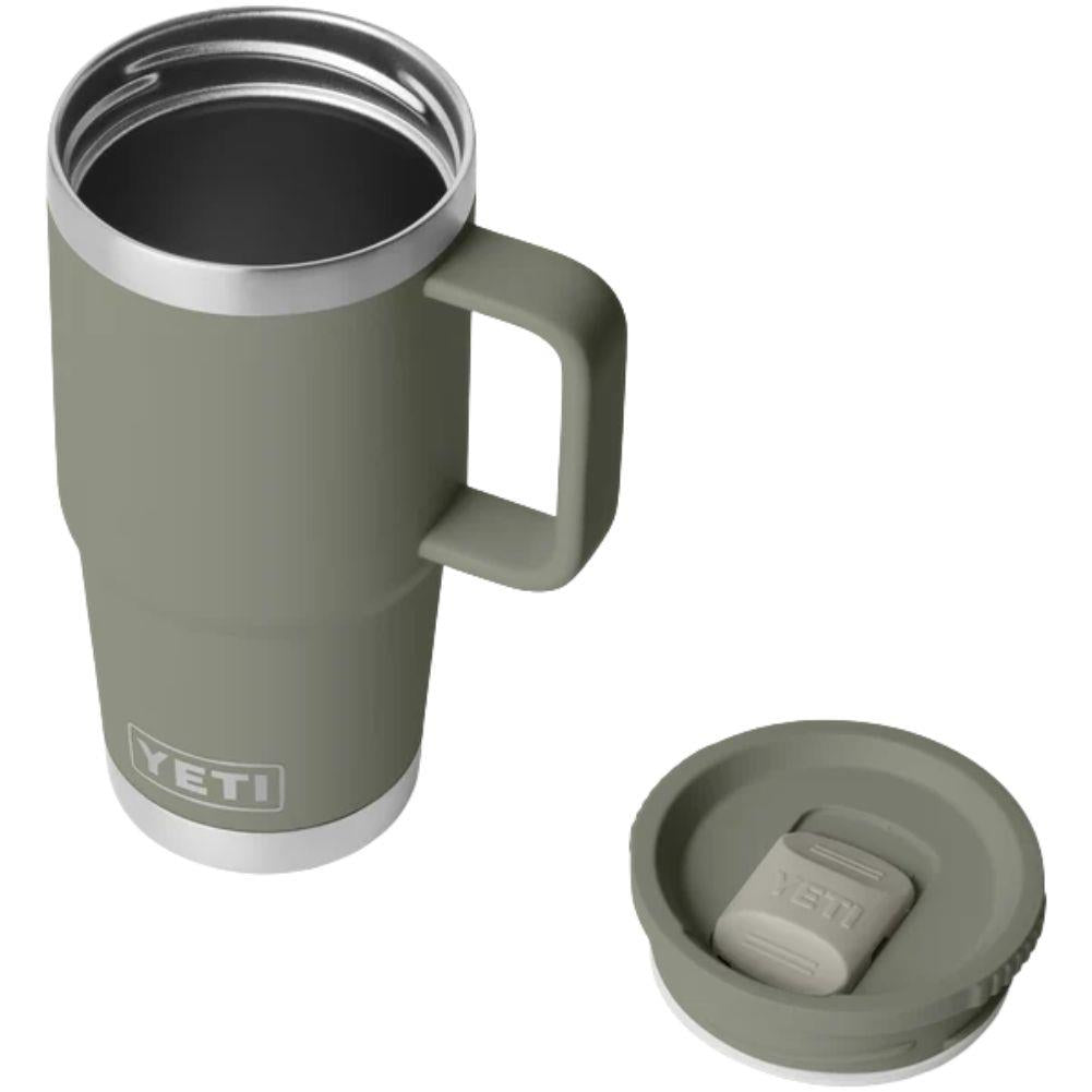 Yeti Rambler 20 oz (591 ml) Travel Mug With Leakproof Stronghold Lid (Pampa Green) lid off