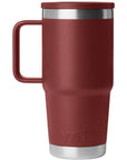 Yeti Rambler 20 oz (591 ml) Travel Mug With Leakproof Stronghold Lid (Stag Red) back