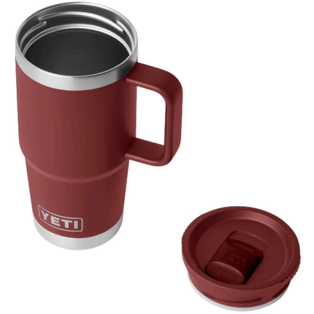 Yeti Rambler 20 oz (591 ml) Travel Mug With Leakproof Stronghold Lid (Stag Red) lid off