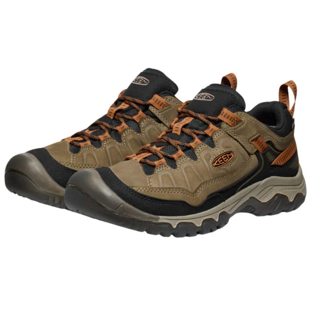 Keen Men's Targhee IV Waterproof Wide Hiking Shoe (Sea Turtle/Roasted Pecan) pair