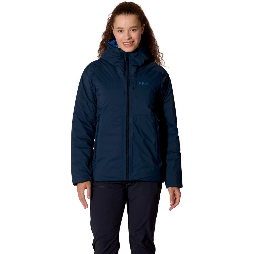 Rab Women's Microlight Shield Waterproof Down Jacket (Galaxy Blue) half body