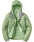 Rab Women's Microlight Alpine Down Hoody (Dark Fig Green) open