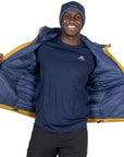 Mountain Equipment Men's Superflux Hooded Jacket (Mustard/Dusk) open