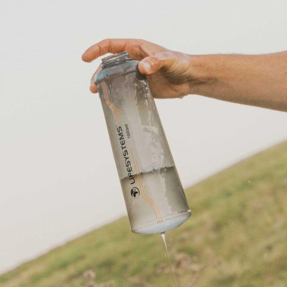 Lifesystems Water Filter Purifier 1L Soft Flask hand