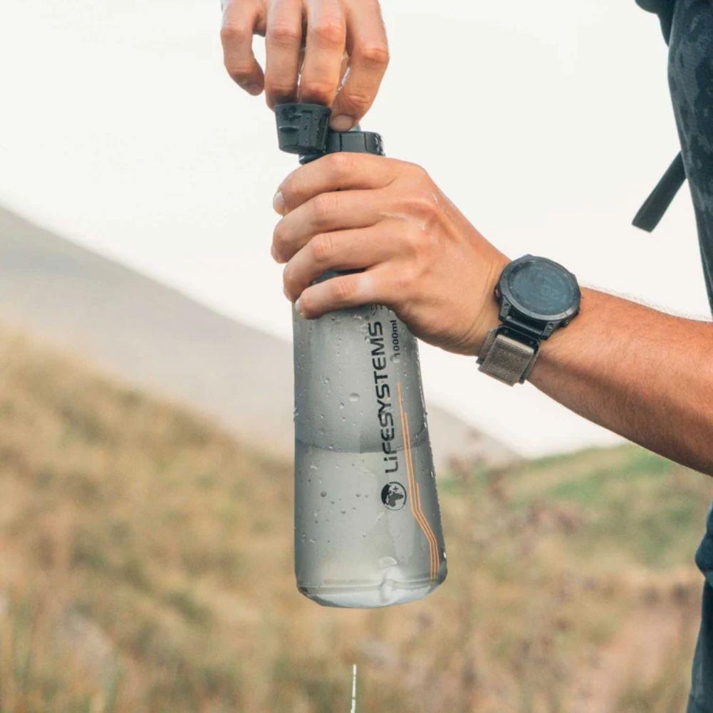 Lifesystems Water Filter Purifier 1L Soft Flask turn