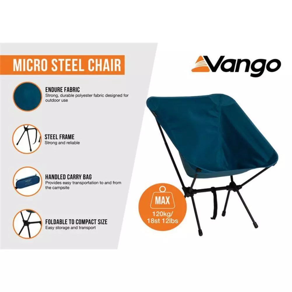 Vango Micro Steel Chair (Mykonos Blue)