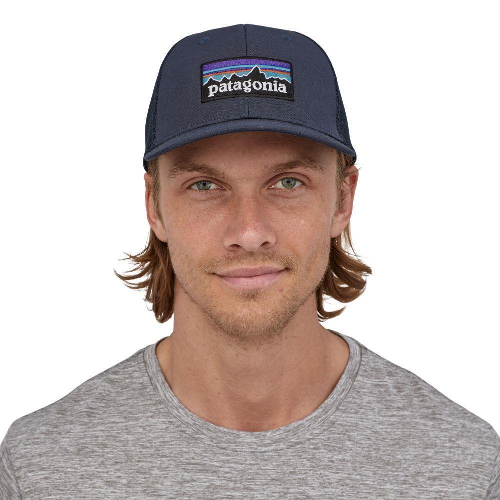 Patagonia P-6 Logo Trucker Hat (Navy Blue)
